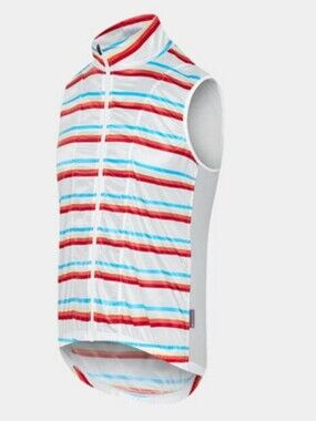 Café Du Cycliste Cote d' Azur Rainbow Stripe Mens Cycling Windbreaker Gilet XXL